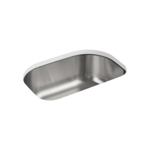 Sterling® 11722-NA Kitchen Sink With SilentShield® Technology, Cinch®, Luster, D-Shaped Shape, 24-1/2 in L x 14-7/8 in W, 26-7/16 in L x 16-13/16 in W x 9-5/16 in H, Under Mount, 18 ga Stainless Steel