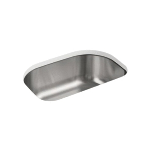 Sterling® 11722-NA Kitchen Sink with SilentShield® Technology, Cinch®, Luster, D-Shaped Shape, 24-1/2 in L x 14-7/8 in W, 26-7/16 in L x 16-13/16 in W x 9-5/16 in H, Undermount, 18 ga Stainless Steel