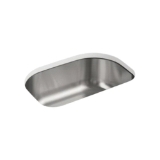 Sterling® 11722-NA Kitchen Sink with SilentShield® Technology, Cinch®, Luster, D-Shaped Shape, 24-1/2 in L x 14-7/8 in W, 26-7/16 in L x 16-13/16 in W x 9-5/16 in H, Under Mount, 18 ga Stainless Steel