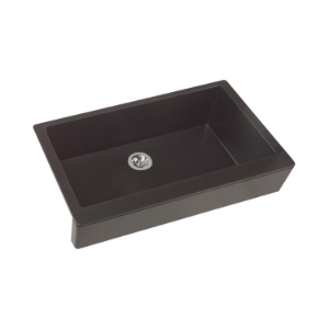 Elkay® ELXUFP3620CA0 Quartz Luxe Traditional Farmhouse Apron Front Kitchen Sink, Rectangle Shape, 20.9075 in W x 10.3259 in H, Quartz, Caviar