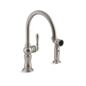 Kohler® 99262-VS Artifacts® Single-Handle Kitchen Sink Faucet With Two-Function Sprayhead, Vibrant Stainless