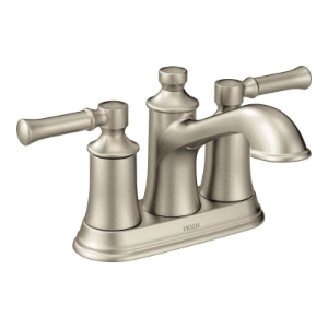 Moen® 6802BN Dartmoor™ Centerset Bathroom Faucet, Brushed Nickel, 2 Handles, Pop-Up/Lift Rod Drain, 1.2 gpm