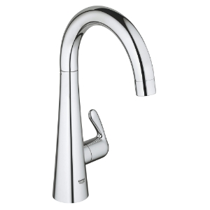 GROHE 30026000 Zedra Pillar Tap Water Faucet, Ladylux™, Residential, 1.75 gpm Flow Rate, 360 deg Swivel Spout, StarLight® Polished Chrome, 1 Handle