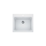 Blanco 401927 LIVEN™ SILGRANIT® Laundry Sink, Rectangle Shape, 25 in W x 22 in H, Drop-In/Under Mount, Granite, White