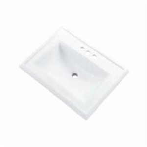 Gerber® G0012875 Logan Square™ Self-Rimming Bathroom Sink With Concealed Overflow, Rectangle Shape, 4 in Faucet Hole Spacing, 25-3/8 in W x 18-1/8 in D x 7-3/8 in H, Vitreous China, White