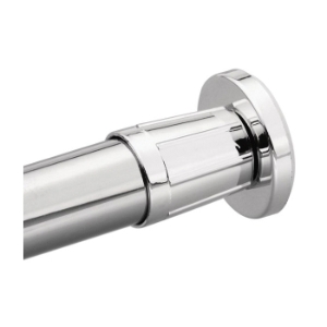 Moen® 52-5 Shower Rod With Flange and Foot Pad, Donner, 1 in Dia x 5 ft L Rod/Track, Aluminum, Polished Chrome
