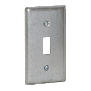 RACO® 865 Flat Handy Box Cover, 4-3/16 in L x 2-5/16 in W x 0.49 in D, Toggle Switch Cover, Steel