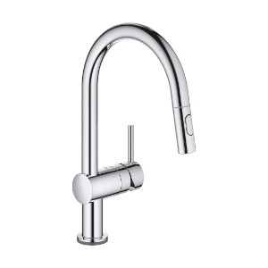 GROHE 31359002 31359_2 Minta® Pull-Down Kitchen Faucet With Touch Technology, 1.75 gpm Flow Rate, Polished Chrome, 1 Handle, 1 Faucet Hole, Residential