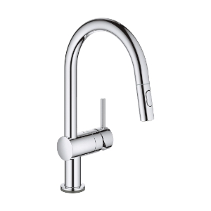 GROHE 31359002 31359_2 Minta® Pull-Down Kitchen Faucet with Touch Technology, 1.75 gpm Flow Rate, Polished Chrome, 1 Handle, 1 Faucet Hole, Residential