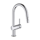 GROHE 31359002 31359_2 Minta® Pull-Down Kitchen Faucet with Touch Technology, 1.75 gpm Flow Rate, Polished Chrome, 1 Handle, 1 Faucet Hole, Residential