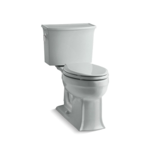 Kohler® 3551-95 2-Piece Toilet, Archer® Comfort Height®, Elongated Bowl, 16-1/2 in H Rim, 12 in Rough-In, 1.28 gpf, Ice Grey