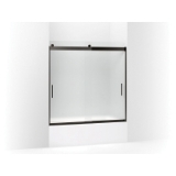 Kohler® 706002-D3-ABZ Levity® Sliding Bath Door, Frameless Frame, Frosted Tempered Glass, Anodized Dark Bronze, 1/4 in THK Glass, 52-7/8 in H Opening, 56-5/8 to 59-5/8 in W Opening