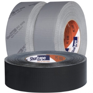 Shurtape® 149263 PC 609 Co-Extruded Performance-Grade Duct Tape, 55 m L x 48 mm W, 10 mil THK, Blended Rubber Adhesive, Polyethylene Film with Cloth Carrier Backing, Silver