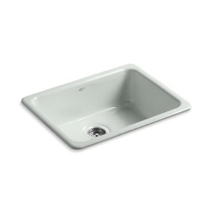 Kohler® 6585-FF Iron/Tones® Kitchen Sink, Sea Salt™, Rectangular Shape, 21 in L x 16 in W x 7-1/2 in D Bowl, 24-1/4 in L x 18-3/4 in W x 8-1/4 in H, Top/Undermount, Enameled Cast Iron