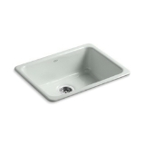 Kohler® 6585-FF Iron/Tones® Kitchen Sink, Sea Salt™, Rectangular Shape, 21 in L x 16 in W x 7-1/2 in D Bowl, 24-1/4 in L x 18-3/4 in W x 8-1/4 in H, Top/Undermount, Enameled Cast Iron