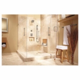 Moen® DN7110 Shower Seat, Home Care®, Fold Down, Wall Mount, 400 lb, Aluminum/Teak Wood