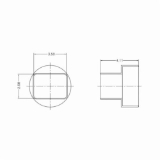 ROYAL P1904 Downspout Adapter, 2 x 3 x 4 in Nominal, Solvent Sewer Hub End Style, PVC