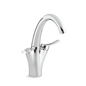 Kohler® 18865-CP Carafe® Filtered Water Faucet, 2.2 gpm Flow Rate, 360 deg High-Arc Swivel Spout, Polished Chrome, 1 Handle
