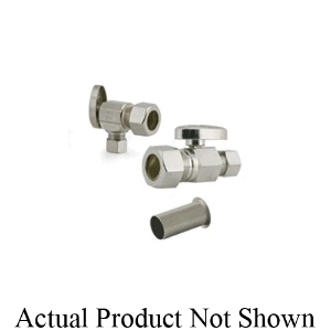 Uponor LF4410500 Compression Angle Stop Valve, 1/2 x 3/8 in Nominal, PEX x NPT, 145 psi, Brass Body, Polished Chrome