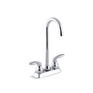 Kohler® 15275-4-CP Basic Centerset Bar Sink Faucet, Coralais®, Polished Chrome, 2 Handle, 4 in Center, 1.5 gpm