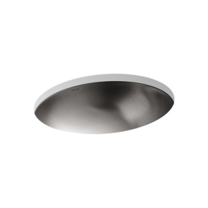 Kohler® 2608-SU-NA Bachata® Bathroom Sink, Oval Shape, 19-7/8 in W x 16-11/16 in D x 5-3/4 in H, Drop-In Mount, Stainless Steel, Satin