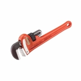 RIDGID® 31005 Heavy Duty Straight Pipe Wrench, 1 in Pipe, 8 in OAL, Floating Forged Hook Jaw, Ductile Iron Handle, Knurled Nut Adjustment, Red