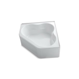 Kohler® 1161-LA-0 Bathtub with Integral Apron and Integral Flange, Tercet®, Whirlpool, Clover, 60 in L x 60 in W, Center Drain, White