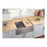 Blanco 401733 Ikon Apron Front Composite Sink, Rectangle Shape, 30 in W x 10 in D x 19 in H, Granite, Café