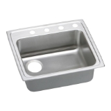 Elkay® LRAD252160L3 Gourmet Kitchen Sink, Lustertone, Rectangle Shape, 21 in L x 15-3/4 in W x 5-7/8 in D Bowl, 3 Faucet Holes, 25 in L x 21-1/4 in W x 6 in H, Top Mount, Stainless Steel