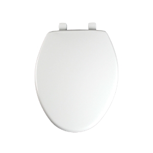 Bemis® 7300SLEC 000 Toilet Seat with Cover, Elongated Bowl, Closed Front, Plastic, White, Quick Release Hinge