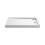 Kohler® 9194-0 Bellwether® Single Threshold Shower Base, White, Right Offset Drain, 60 in L x 34 in W x 4-1/2 in D