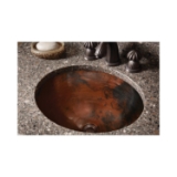 Elkay® ECU1714ACH Asana™ Bathroom Sink, Circular, 16 in W x 19 in D x 6-1/2 in H, Under Mount, Copper, Antique Hammered