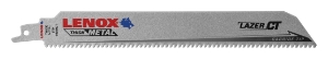 Lenox® LAZER CT™ 2014225 Straight Back Reciprocating Saw Blade, 9 in L x 1 in W, 8, Steel Body, Universal/Toothed Edge Tang