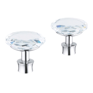 GROHE 18086VP0 Kensington® Faucet Round Handle, Chrome Swarowski Crystal