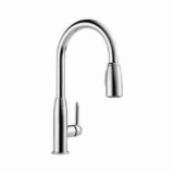Peerless® P188103LF Kitchen Faucet, 1.8 gpm Flow Rate, Polished Chrome, 1 Handle, 1/3 Faucet Holes, Function: Traditional, Commercial