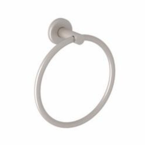 Rohl® LO4STN Avanti/Lombardia/Meda Modern Transitional Towel Ring, 7-3/8 in Dia Ring, 2-11/16 in OAD x 8-3/16 in OAH, Brass/Solid Die Cast Metal, Satin Nickel