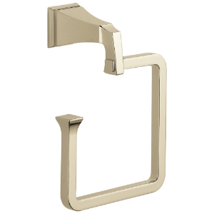 DELTA® 75146-PN Dryden™ Towel Ring, 6 in Ring, 3-1/2 in OAD x 7-3/4 in OAH, Brass, Polished Nickel
