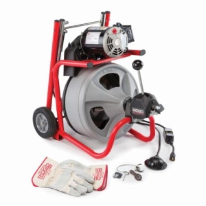 RIDGID® 26993 K-400 Drum Drain Cleaning Machine Kit, 1-1/2 to 3 in Drain Line, 1/3 hp, 115 VAC