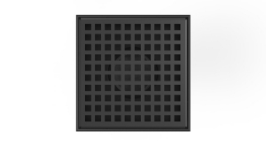 Infinity Drain® LQ52BK 5"x5" LQ5 Squares Pattern Strainer-2" Throat in Matte Black