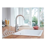 GROHE 31518DC0 Ohm Prep Sink, Concetto™, SuperSteel Infinity, 1 Handle, 1.5 gpm