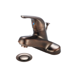 OLYMPIA L-6160-ORB Lavatory Faucet, Oil Rubbed Bronze, 1 Handle, 50/50 Pop-Up Drain, 1.2 gpm Flow Rate