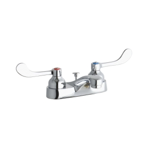 Elkay® LK403T4 Exposed Centerset Bathroom Faucet, Polished Chrome, 2 Handles, Pop-Up Drain, 0.5 gpm Flow Rate