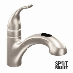 Moen® 67315SRS Kitchen Faucet, Integra®, 1.5 gpm Flow Rate, 120 deg Spout, Spot Resist™ Stainless, 1 Handle, 1 or 3 Faucet Holes