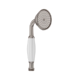 Perrin & Rowe 1100/8ESTN Cross Collection Handshower Hand Set, 3 in Dia Shower Head 1-Function Shower Head, 1.8 gpm Flow Rate, 1/2 in Male Connection, Satin Nickel