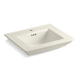 Kohler® 29999-1-96 Memoirs® Stately Bathroom Sink with Overflow Drain, Rectangular Shape, 24-1/2 in W x 20-1/2 in D x 8-5/8 in H, Pedestal/Console Table Mount, Fireclay, Biscuit