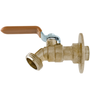 LEGEND® 107-474 T-541FLG Ball Valve Flanged Sillcock, 1/2 x 3/4 in Nominal, C x Male Garden Hose Thread End Style, Brass Body, Lever Handle Actuator