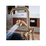 Brizo® T70135-GLLHP Free Standing Tub Filler, Litze®, 2 gpm Flow Rate, Luxe Gold