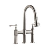 Elkay® LKEC2037LS Kitchen Faucet, Explore™, 1.5 gpm Flow Rate, Lustrous Steel, 2 Handles, 3 Faucet Holes, Function: Traditional