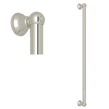 Perrin & Rowe® 1250PN Deco Rative Grab Palladian, 1-3/8 in Dia x 36 in L, Polished Nickel, Solid Brass