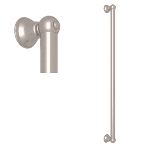 Perrin & Rowe 1250STN Rohl Cross Collection Decorative Grab Palladian, 36 in L, Satin Nickel, Solid Brass
